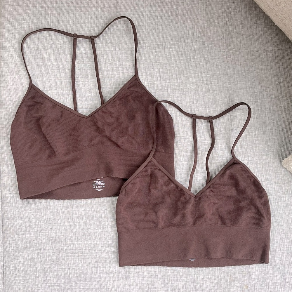 Quince Comfort Rib T-Back Bralette (2-Pack)